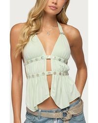 Edikted - Izora Button Split Front Top - Lyst