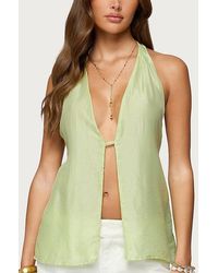 Edikted - Silky Look Split Front Halter Top - Lyst