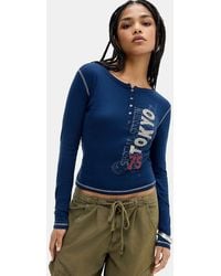 BDG - Tokyo Appliqué Henley T-shirt - Lyst