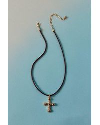 Urban Outfitters - Donna Cord Cross Pendant Necklace - Lyst