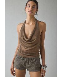 Urban Outfitters - Uo Thea Chainmail Mesh Cowl Neck Halter Top - Lyst