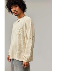 Ed Hardy - Uo Exclusive Ecru Waffle Knit Top - Lyst