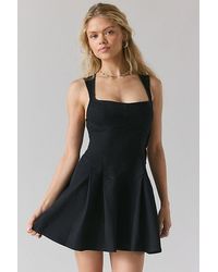 BDG - Leah Denim Pleated Open-Back Drop Waist Mini Dress - Lyst