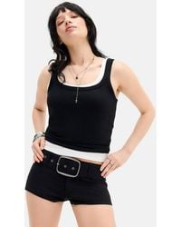 Silence + Noise - Silence + Noise Belted Bengaline Micro Shorts - Lyst