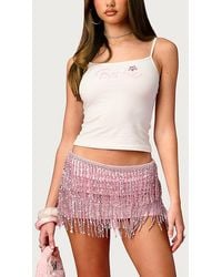 Edikted - Disco Barbie Sequin Fringe Mini Skort - Lyst