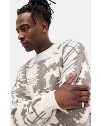 Urban Outfitters - Uo Ecru Patterned Crew Neck Knit Jumper - Lyst