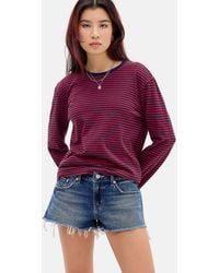 Levi's - Dark Blue Low Rise Mini Denim Shorts - Lyst