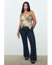 Silence + Noise - Silence + Noise Caprice Leopard Print Tube Top - Lyst