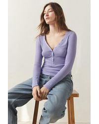 Out From Under - Snap Henley Top - Lyst