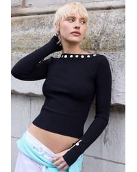 Urban Outfitters - Uo Shell Button Bardot Jumper - Lyst