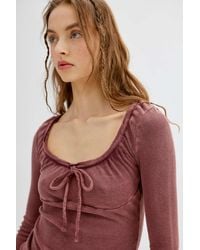 Urban Outfitters - Uo Pretty As A Portrait Long Sleeve Top - Lyst