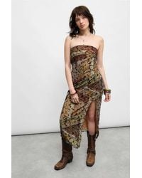 Urban Outfitters - Uo Samara Mesh Bandeau Midi Dress - Lyst