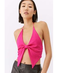 Urban Outfitters Uo Bow Halter Top - Pink