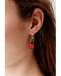 Urban Outfitters - Glass Bell Pepper Charm Hoop Earring - Lyst
