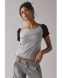 Urban Outfitters - Spoilt '99 Graphic Off-The-Shoulder Baby Tee - Lyst