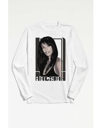 Urban Outfitters Aaliyah Frame Long Sleeve Tee - White