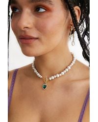 Velvet Luna - Milena Freshwater Pearl Heart Necklace - Lyst