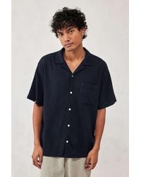 Urban Outfitters - Uo Black Crinkle Shirt - Lyst