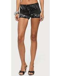 Edikted - Cathy Bead & Sequin Micro Shorts - Lyst