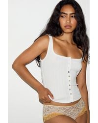 Urban Outfitters - Out From Under Picot Trim Pointelle Cami - Lyst