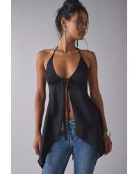 Urban Outfitters - Uo Catie Halter Split-Front Flyaway Tunic Top - Lyst