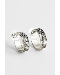 Urban Outfitters - Uo Floral Etch Hoop Earrings - Lyst