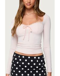 Edikted - Orla Peekaboo Lace Cupped Top - Lyst