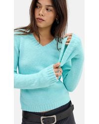 Motel - Turquoise Dinessa V-neck Jumper - Lyst