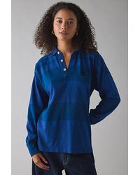 Vintage & ReMADE by UO - Remade By Uo Overdyed Oversized Rugby Shirt Top - Lyst