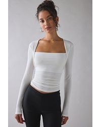 Urban Outfitters - Uo Claire Cropped Long Sleeve Shrug Top - Lyst