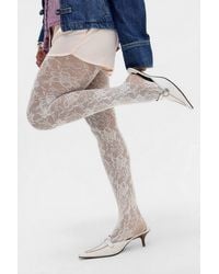 Out From Under - Floral Sheer Tights - Lyst