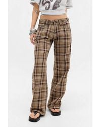 BDG - Kayla Mix Check Linen Trousers - Lyst