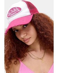Von Dutch - Uo Exclusive Pink Trucker Cap - Lyst