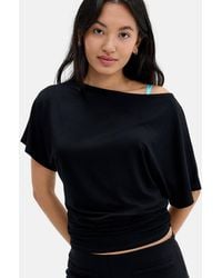 Urban Outfitters - Uo Sasha Slash Neck Ruched Waist T-shirt - Lyst