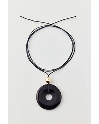 Urban Outfitters - Round Pendant Corded Wrap Necklace - Lyst