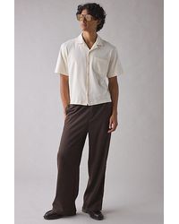 Urban Outfitters - Uo Ribbed Knit Boxy Short Sleeve Shirt Top - Lyst