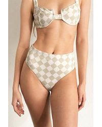 Alohas - The Pentagon Checkered High-Waisted Bikini Bottom - Lyst