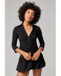 Silence + Noise - Silence + Noise Mila Ruched Bengaline Shirt - Lyst