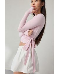 Out From Under - Bec Long Sleeve Ballet Wrap Top - Lyst