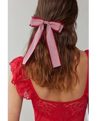 Urban Outfitters - Gingham Hair Bow Barrette - Lyst