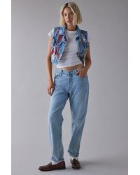 Vintage & ReMADE by UO - Remade By Uo Bleach & Paint Splatter Denim Vest Top Jacket - Lyst