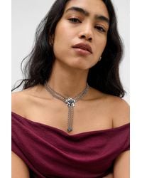 Silence + Noise - Silence + Noise Chunky Flower Pendant Triple Chain Necklace - Lyst
