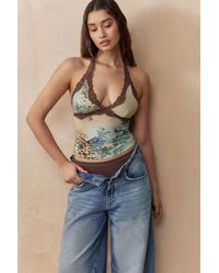Out From Under - Lace Animal Print Halter Top L At Urban Outfitters - Lyst