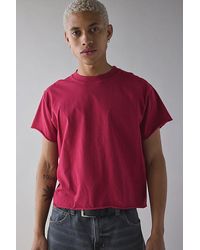 Vintage & ReMADE by UO - Remade By Uo Boxy Cropped Raw Cut Tee - Lyst