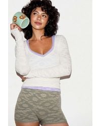 Out From Under - Textured Lace Trim Shorts - Lyst