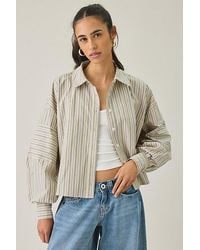 Daisy Street - Frappe Boxy Striped Button-Down Shirt - Lyst