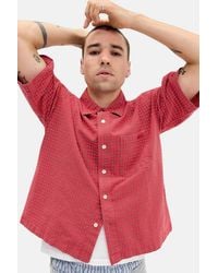 BDG - Red Arlo Check Short Sleeve Shirt - Lyst