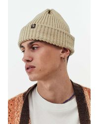 Mens Cream Beanie for Men | Lyst UK