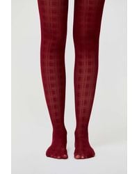 Urban Outfitters Micro Plaid Tight - Red