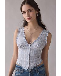 Kimchi Blue - It's A Vibe Eyelet Lace Trim Corset Tank Top - Lyst